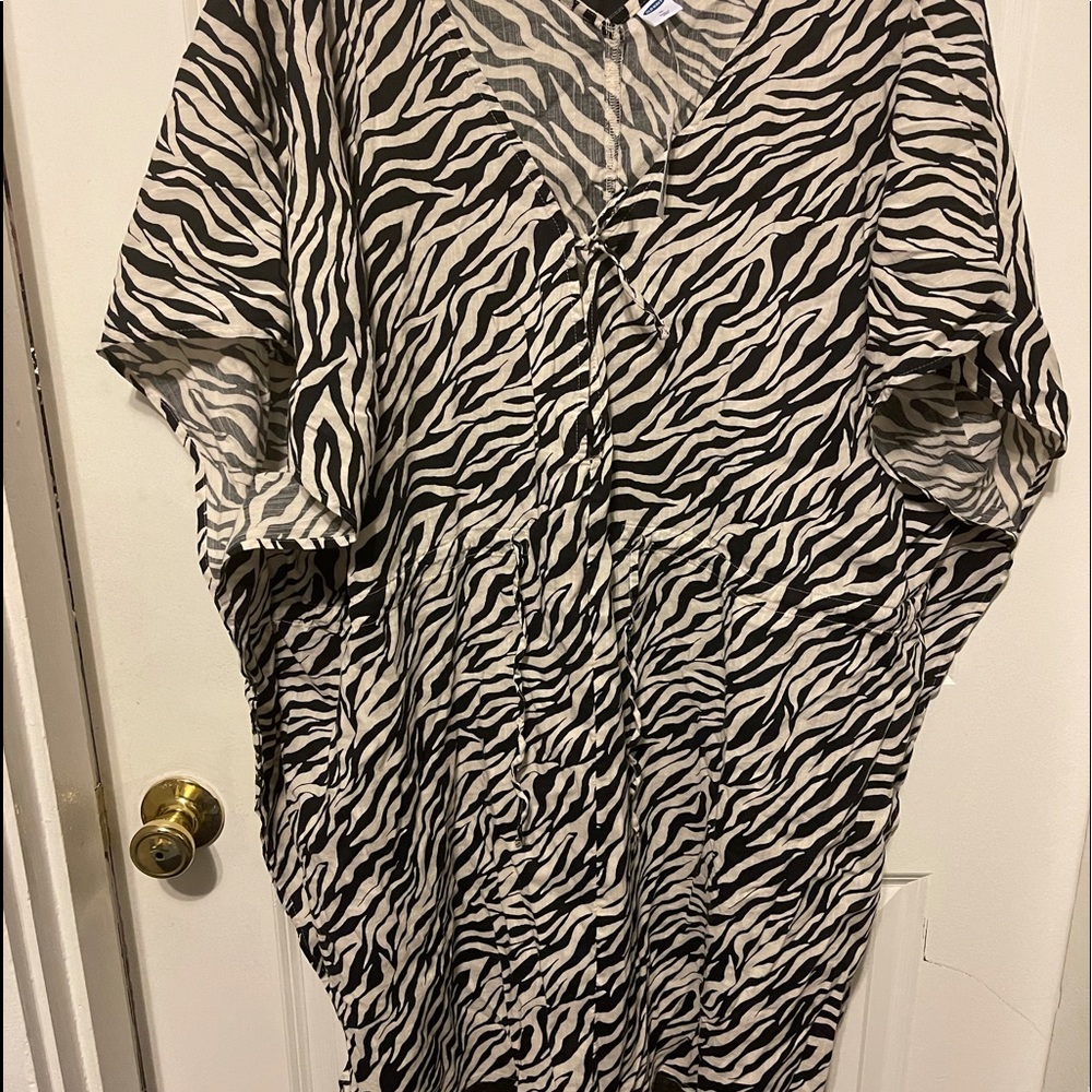 Soft-Woven Tie-Waist Kaftan Swim Cover-Up